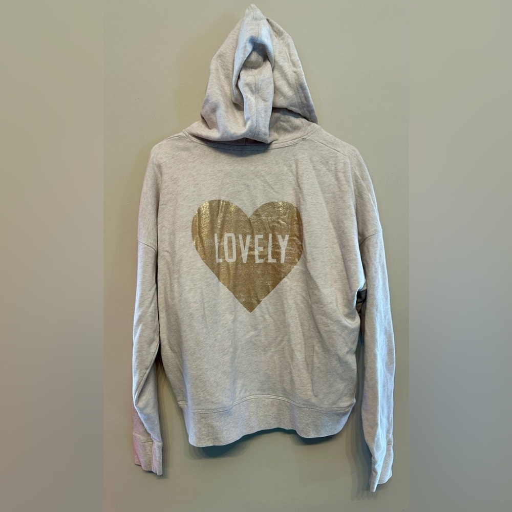 Victoria's Secret Cream “Lovely” Zip-Up Hoodie Small (Circa 2010)